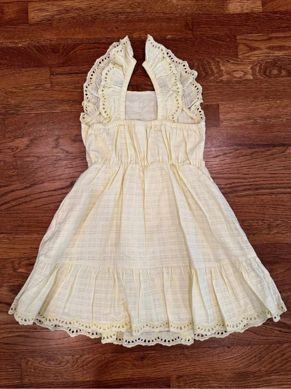 Cat & Jack Yellow Eyelet Ruffle Sundress - EC - Size 8